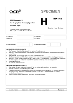 Key geographical themes - Higher tier - Specimen