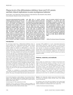 Plasma levels of the differentiation inhibitory factor nm23