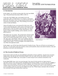 4.1 Introduction 4.2 The Growth of Medieval Towns