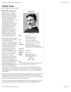 Nikola Tesla - Wikipedia, the free encyclopedia