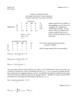 Psych. 610 Handout #18, p. 1 Prof. Moore PARTIAL INTERACTIONS