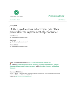 Outliers in educational achievement data - eCommons@AKU