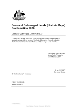 Seas and Submerged Lands (Historic Bays) Proclamation 2006