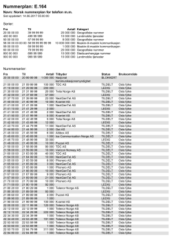 Norsk nummerplan