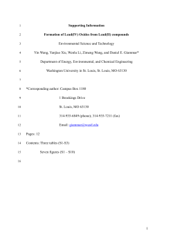 1 Supporting Information Formation of Lead(IV) Oxides from Lead(II