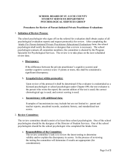 Procedures for Review of Parent-Initiated Private Practitioner
