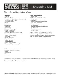 Blood Sugar Regulation: Week 1