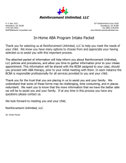 In-Home ABA Program Intake Packet