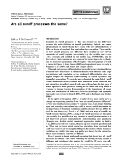 Are all runoff processes the same?