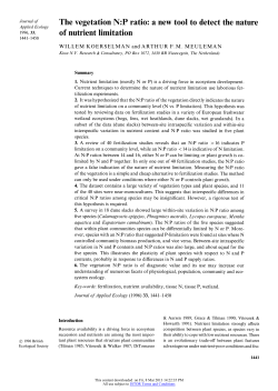 The Vegetation N:P Ratio - British Ecological Society