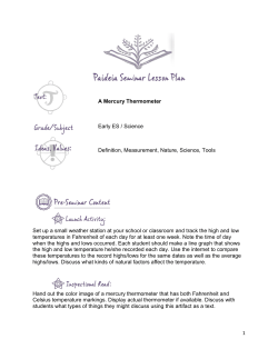 1 A Mercury Thermometer Early ES / Science Definition