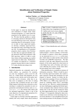 Identification and Verification of Simple Claims about Statistical