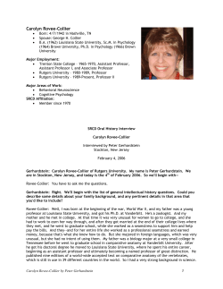 Carolyn Rovee-Collier - Society for Research in Child Development