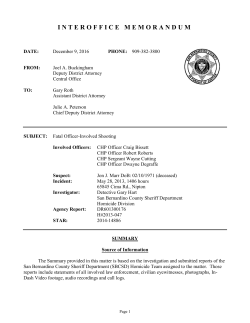 interoffice memorandum - San Bernardino County District Attorney