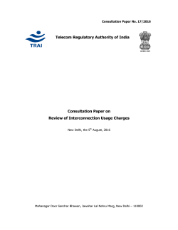 Consultation Paper on Review of Interconnection Usage Charges