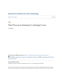 Due Process in Summary Contempt Cases