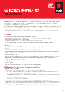 NAB Business Fundamentals Package Terms and Conditions