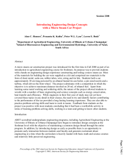 Introducing Engineering Design Concepts With A Micro Steam Car