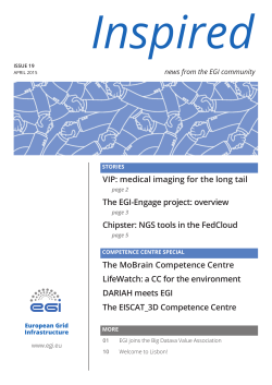 The EGI-Engage project: overview VIP: medical imaging for the long