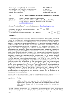 Network characterisation of the food web of the Ross Sea Antarctica
