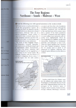 The Four Regions: Northeast - South - Midwest - West