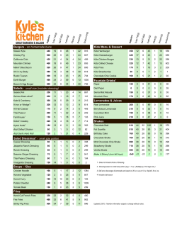 Nutrition Info - Kyle`s Kitchen