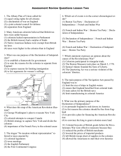 1. The Albany Plan of Union called for (1) equal voting rights for all