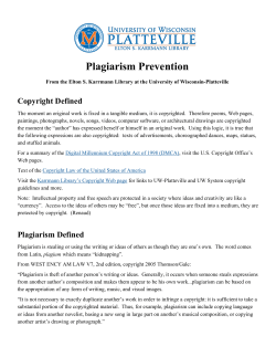 Plagiarism Prevention - University of Wisconsin