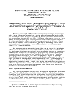 INTRODUCTION: HUMAN RIGHTS IN THEORY AND PRACTICE