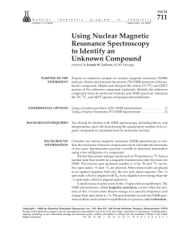 Using Nuclear Magnetic Resonance Spectroscopy to Identify an