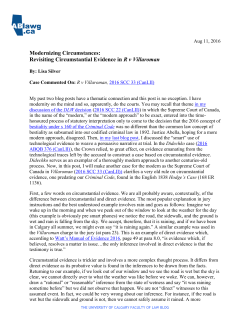 Modernizing Circumstances: Revisiting Circumstantial Evidence in