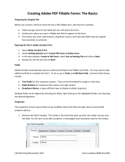 Creating Adobe PDF Fillable Forms: The Basics