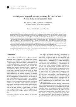 An Integrated Approach Towards Assessing the Value of Water: A