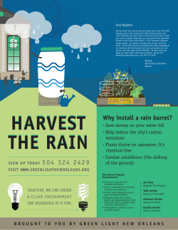 Rain Barrel Program Application Form