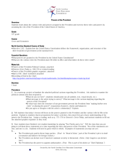 Powers of the President Overview Students learn about the various