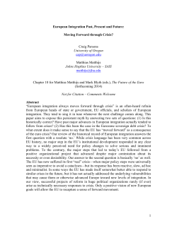 1 European Integration Past, Present and Future: Moving Forward