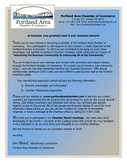 Chamber Cover Letter - Portland Area Chamber of Commerce