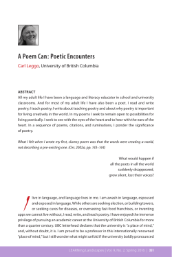 A Poem Can: Poetic Encounters