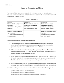 Hacer in Expressions of Time