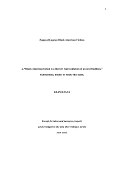 Black American fiction is a literary representation of an