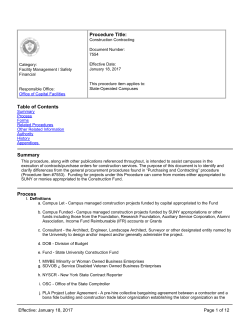 Procedure Title: Table of Contents Summary Process