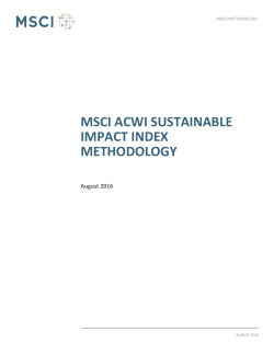 MSCI ACWI SUSTAINABLE IMPACT INDEX METHODOLOGY