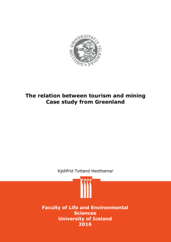 The relation between tourism and mining Case study from Greenland