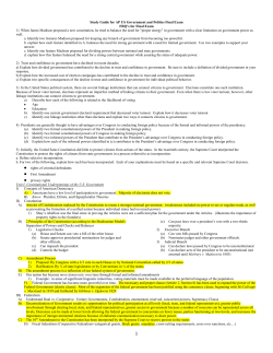 Study Guide for AP US Government and Politics Final