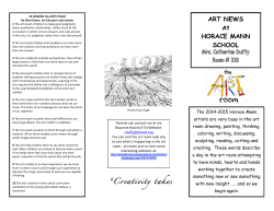ART NEWS At HORACE MANN SCHOOL