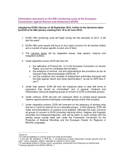 INFORMATION DOCUMENT ON