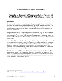 Summary of USFS Watershed Assessments