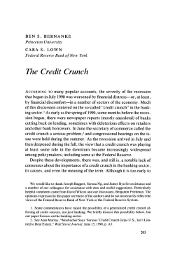 The Credit Crunch (Brookings Papers on Economic Activity, 1991