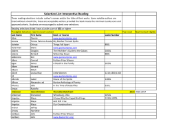 Selection List: Interpretive Reading