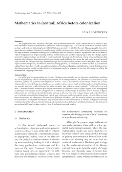 Mathematics in (central) Africa before colonization